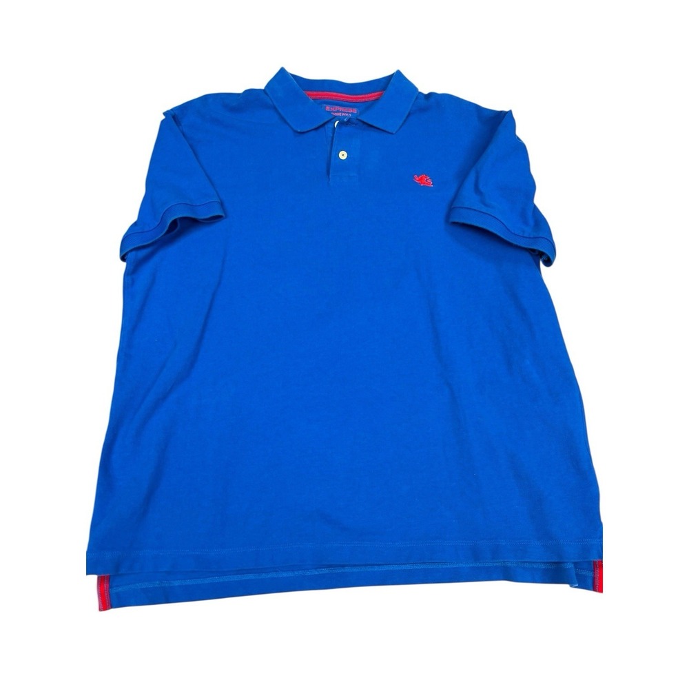 Express Men's‎ Pique Polo Shirt Blue Short Sleeve Size XL